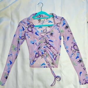 Purple Patterned Women's Top